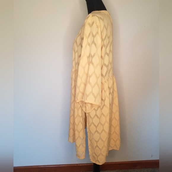 Maurices golden yellow polyester front tie kimono duster Robe XXL - Picture 2 of 8